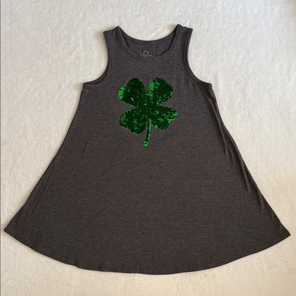 LOL Vintage | Flip Sequin Four Leaf Clover Shamrock Flag Dress St. Patrick's Day